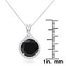 5 Carat Black and White Diamond Halo Necklace In 14 Karat White Gold Image-2