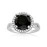 4 3/4 Carat Black and White Diamond Halo Ring In 14 Karat White Gold
 Image-1