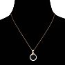 5 Carat Black and White Diamond Halo Necklace In 14 Karat Rose Gold Image-3