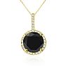 4 1/4 Carat Black and White Diamond Halo Necklace In 14 Karat Yellow Gold Image-1