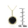 4 1/4 Carat Black and White Diamond Halo Necklace In 14 Karat Yellow Gold Image-2