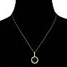 4 1/4 Carat Black and White Diamond Halo Necklace In 14 Karat Yellow Gold Image-3