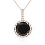 4 1/4 Carat Black and White Diamond Halo Necklace In 14 Karat Rose Gold Image-1