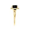 4 3/4 Carat Black and White Diamond Halo Ring In 14 Karat Yellow Gold Image-5