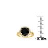 4 3/4 Carat Black and White Diamond Halo Ring In 14 Karat Yellow Gold Image-6