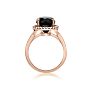 4 3/4 Carat Black and White Diamond Halo Ring In 14 Karat Rose Gold Image-3