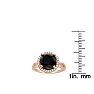 4 3/4 Carat Black and White Diamond Halo Ring In 14 Karat Rose Gold Image-6