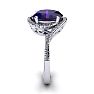 1 Carat Oval Shape Amethyst and Halo Diamond Ring In 14 Karat White Gold Image-3