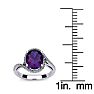1 Carat Oval Shape Amethyst and Halo Diamond Ring In 14 Karat White Gold Image-5