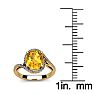 1 Carat Oval Shape Citrine and Halo Diamond Ring In 14 Karat Yellow Gold Image-5