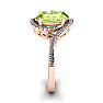 1 Carat Oval Shape Peridot and Halo Diamond Ring In 14 Karat Rose Gold Image-3
