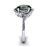1 Carat Oval Shape Mystic Topaz Ring With Swirling Diamond Halo In 14 Karat White Gold Image-3