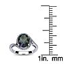 1 Carat Oval Shape Mystic Topaz Ring With Swirling Diamond Halo In 14 Karat White Gold Image-5