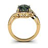 1 Carat Oval Shape Mystic Topaz Ring With Swirling Diamond Halo In 14 Karat Yellow Gold Image-4