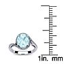 Aquamarine Ring: Aquamarine Jewelry: 1 Carat Oval Shape Aquamarine and Halo Diamond Ring In 14 Karat White Gold Image-5