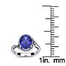 1 1/4 Carat Oval Shape Tanzanite and Halo Diamond Ring In 14 Karat White Gold Image-5