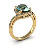 1 Carat Oval Shape Green Amethyst and Halo Diamond Ring In 14 Karat Yellow Gold Image-2