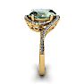1 Carat Oval Shape Green Amethyst and Halo Diamond Ring In 14 Karat Yellow Gold Image-3