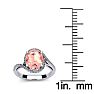 1 Carat Oval Shape Morganite and Halo Diamond Ring In 14 Karat White Gold Image-5