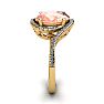 1 Carat Oval Shape Morganite and Halo Diamond Ring In 14 Karat Yellow Gold Image-3