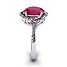 1 1/4 Carat Oval Shape Ruby and Halo Diamond Ring In 14 Karat White Gold Image-3