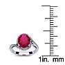 1 1/4 Carat Oval Shape Ruby and Halo Diamond Ring In 14 Karat White Gold Image-5