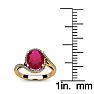 1 1/4 Carat Oval Shape Ruby and Halo Diamond Ring In 14 Karat Yellow Gold Image-5