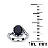 1 1/4 Carat Oval Shape Sapphire and Halo Diamond Ring In 14 Karat White Gold Image-5