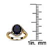 1 1/4 Carat Oval Shape Sapphire and Halo Diamond Ring In 14 Karat Yellow Gold Image-5