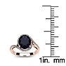 1 1/4 Carat Oval Shape Sapphire and Halo Diamond Ring In 14 Karat Rose Gold Image-5