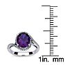 1 1/3 Carat Oval Shape Amethyst and Halo Diamond Ring In 14 Karat White Gold Image-5