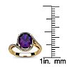 1 1/3 Carat Oval Shape Amethyst and Halo Diamond Ring In 14 Karat Yellow Gold Image-5