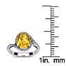 1 1/3 Carat Oval Shape Citrine and Halo Diamond Ring In 14 Karat White Gold Image-5
