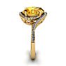 1 1/3 Carat Oval Shape Citrine and Halo Diamond Ring In 14 Karat Yellow Gold Image-3
