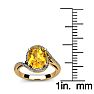 1 1/3 Carat Oval Shape Citrine and Halo Diamond Ring In 14 Karat Yellow Gold Image-5