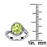 1 1/2 Carat Oval Shape Peridot and Halo Diamond Ring In 14 Karat White Gold Image-5