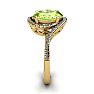 1 1/2 Carat Oval Shape Peridot and Halo Diamond Ring In 14 Karat Yellow Gold Image-3