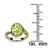 1 1/2 Carat Oval Shape Peridot and Halo Diamond Ring In 14 Karat Yellow Gold Image-5