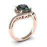 1-1/3 Carat Oval Shape Mystic Topaz Ring With Swirling Diamond Halo In 14 Karat Rose Gold Image-2