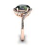 1-1/3 Carat Oval Shape Mystic Topaz Ring With Swirling Diamond Halo In 14 Karat Rose Gold Image-3