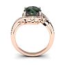 1-1/3 Carat Oval Shape Mystic Topaz Ring With Swirling Diamond Halo In 14 Karat Rose Gold Image-4