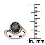 1-1/3 Carat Oval Shape Mystic Topaz Ring With Swirling Diamond Halo In 14 Karat Rose Gold Image-5