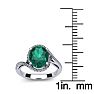 1 1/3 Carat Oval Shape Emerald and Halo Diamond Ring In 14 Karat White Gold Image-5