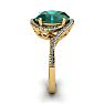 1 1/3 Carat Oval Shape Emerald and Halo Diamond Ring In 14 Karat Yellow Gold Image-3