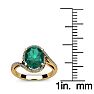 1 1/3 Carat Oval Shape Emerald and Halo Diamond Ring In 14 Karat Yellow Gold Image-5