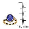 1 1/2 Carat Oval Shape Tanzanite and Halo Diamond Ring In 14 Karat Yellow Gold Image-5