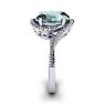1 1/3 Carat Oval Shape Green Amethyst and Halo Diamond Ring In 14 Karat White Gold Image-3