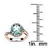 1 1/3 Carat Oval Shape Green Amethyst and Halo Diamond Ring In 14 Karat Rose Gold Image-5