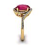 1 3/4 Carat Oval Shape Ruby and Halo Diamond Ring In 14 Karat Yellow Gold Image-3