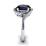1 3/4 Carat Oval Shape Sapphire and Halo Diamond Ring In 14 Karat White Gold Image-3
